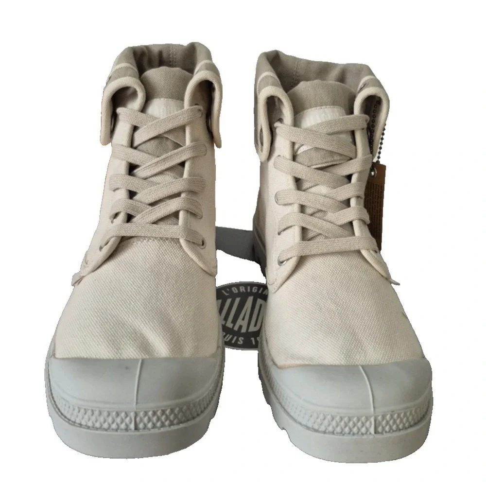 Palladium Boots‎ Mens 7 Medium Beige Vapor Metal Baggy Canvas Combat New in Box